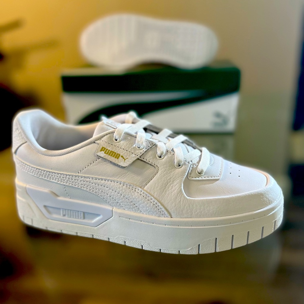 #NWT #PUMA Cali Dream Lth (Womans) 2022 White on White! Size US: 6